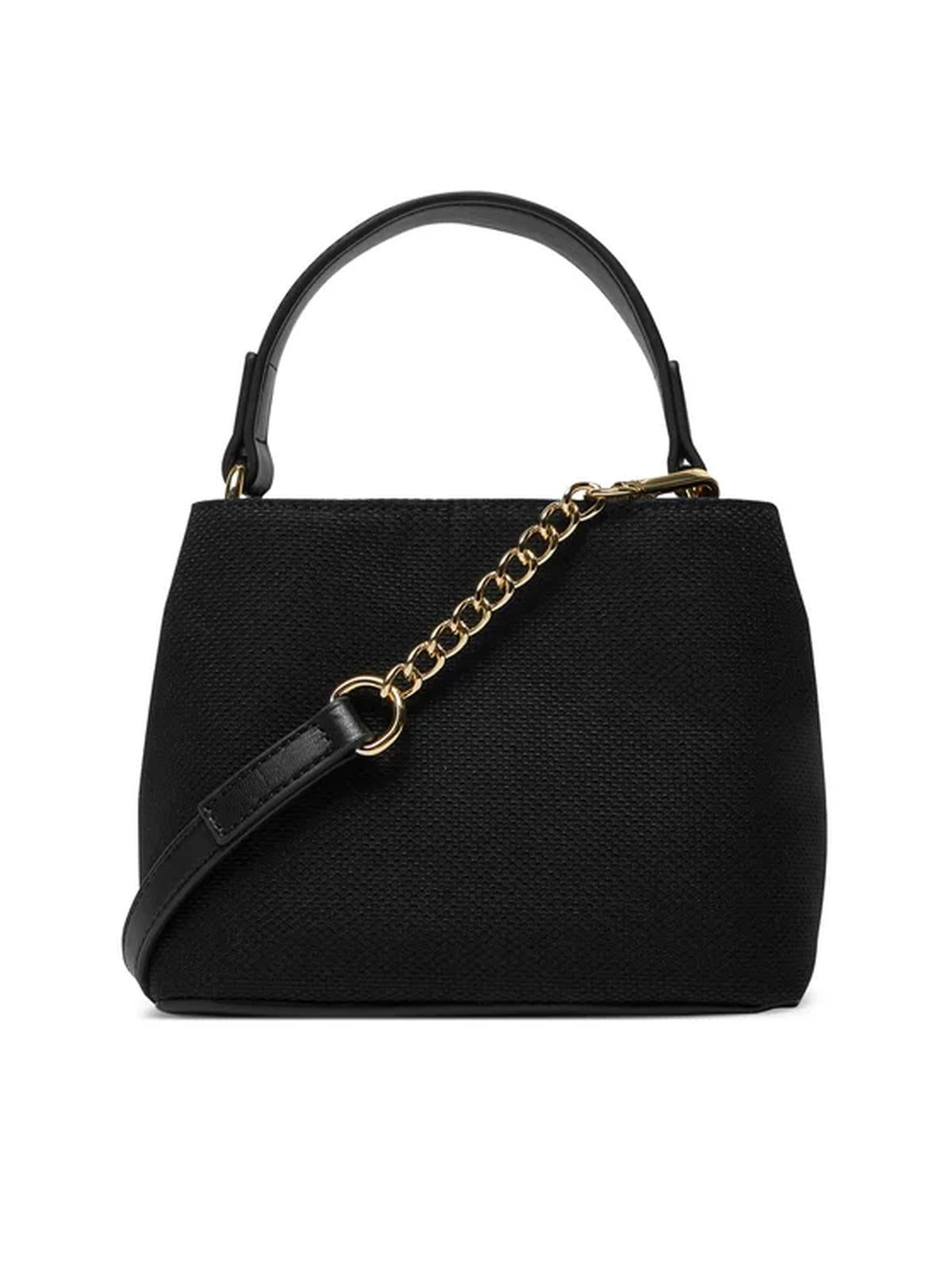 BORSA CANVAS NERO+PU NERO 