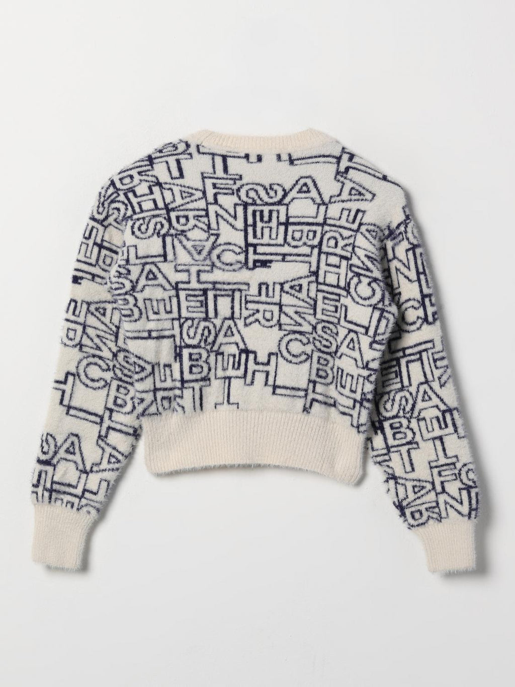 GIROCOLLO TRICOT JACQUARD LETTERING EFMA146 C FL201/D532 ELISABETTA FRANCHI La Mia Bambina
