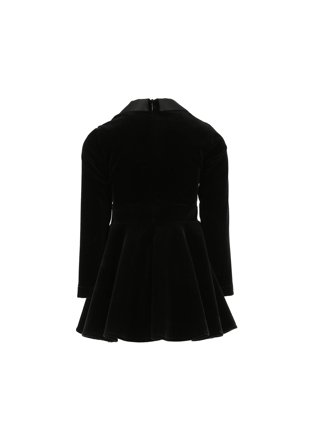 ABITO IN VELLUTO CON PLACCA LOGO NERO EFAB502 VE008/N000 ELISABETTA FRANCHI La Mia Bambina