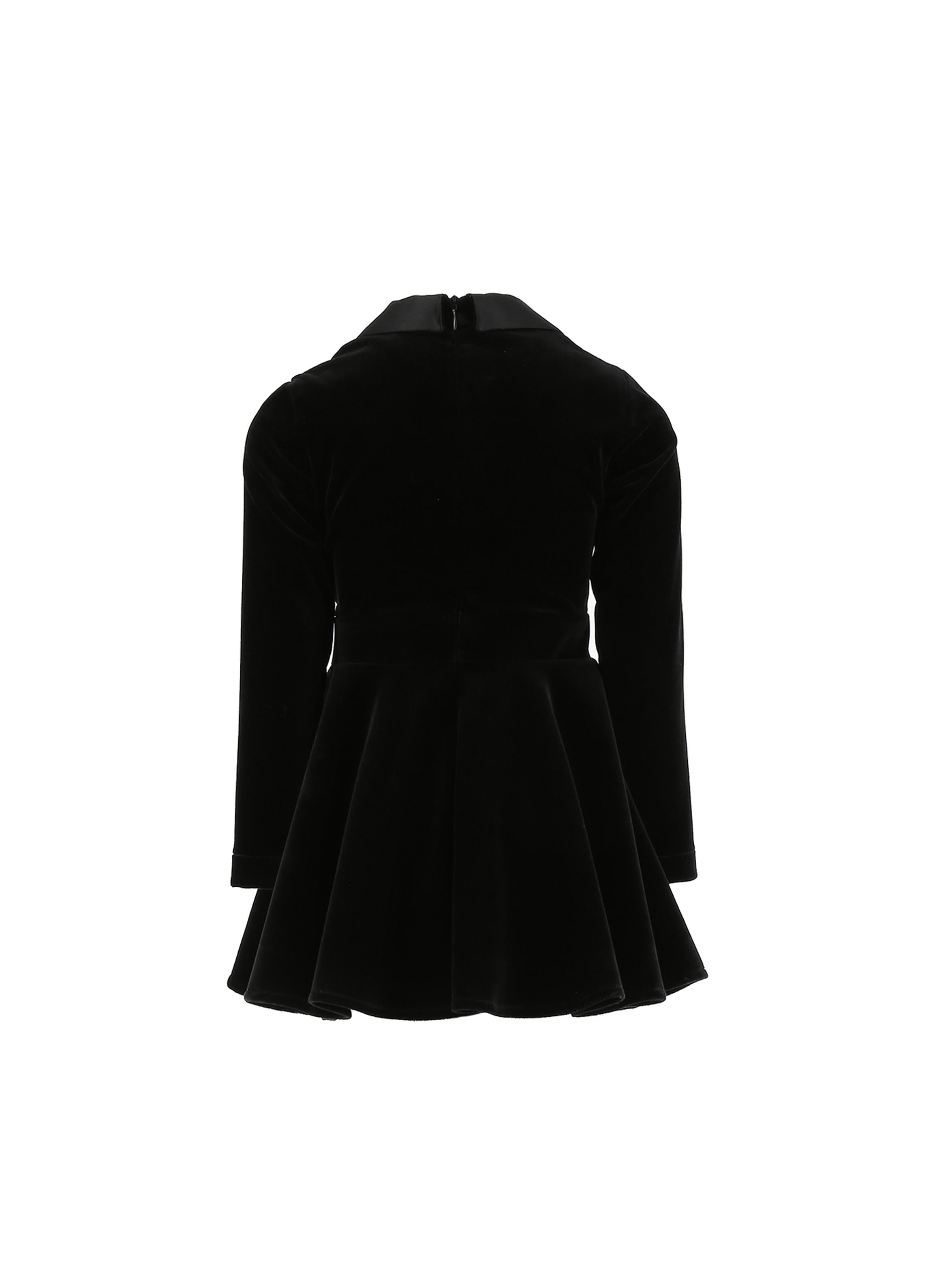 ABITO IN VELLUTO CON PLACCA LOGO NERO EFAB502 VE008/N000 ELISABETTA FRANCHI La Mia Bambina