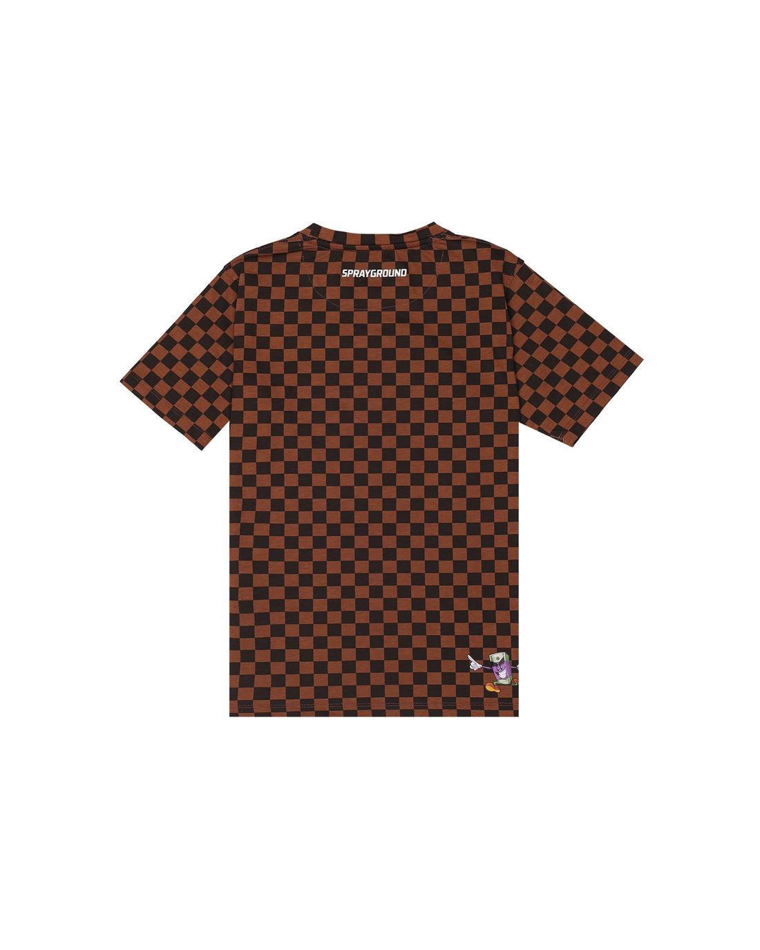 GET OUT BEAR CHECKERED REGULAR T-SHIRT 
