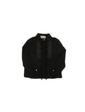 ELISABETTA FRANCHI La Mia Bambina CAMICIA CON PLASTRON RICAMATO NERO