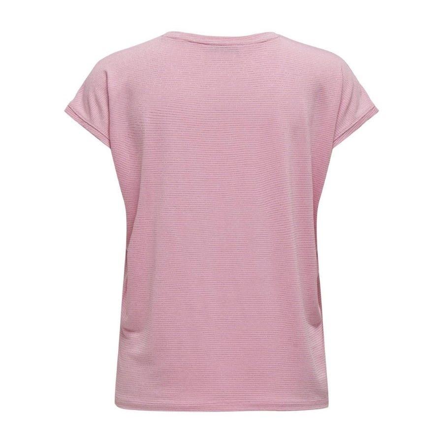 ONLCLAUDIA S/S GLITTER STRIPE TOP JRS 