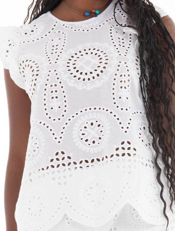 ONLMARGA ZINDY LIFE CAPSLEEVE TOP WVN 15319153/Bright White ONLY