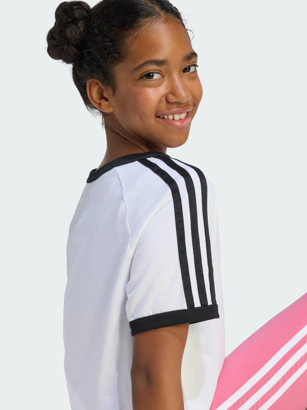 3 STRIPE TEE        WHITE/BLACK 