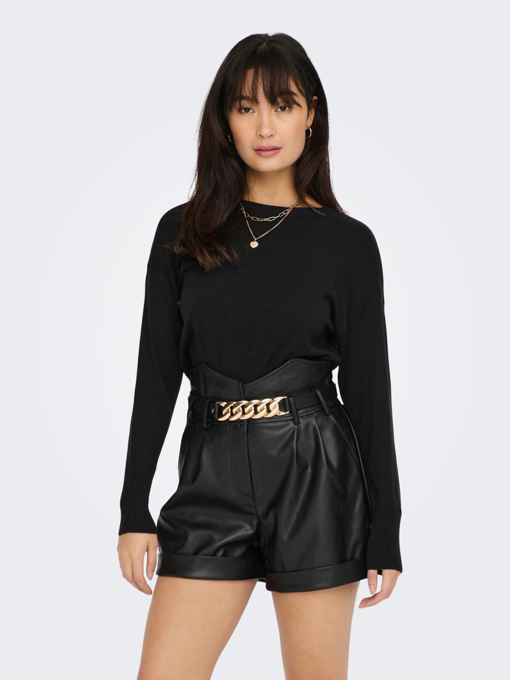 ONLIBI LS CROP O-NECK CC KNT 