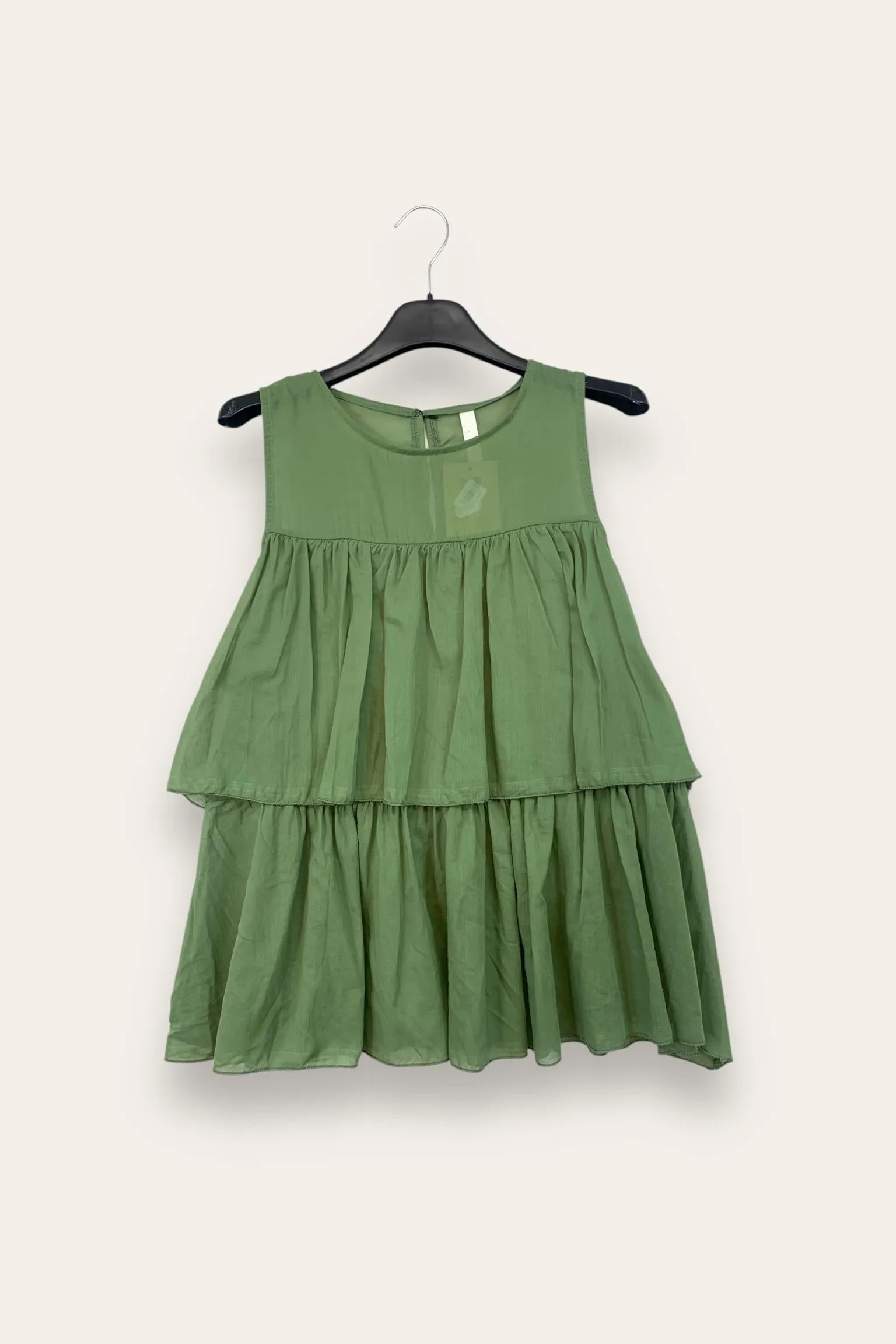 Canotta a balze con bottone dietro 