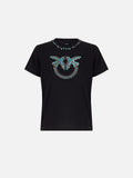 PINKO FIDENZA T-SHIRT JERSEY LOGO RI