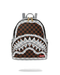 CREAM BROWN TEAR CHECK SAVAGE BACKPACK 910B8291NSZ/CHECK SPRAYGROUND