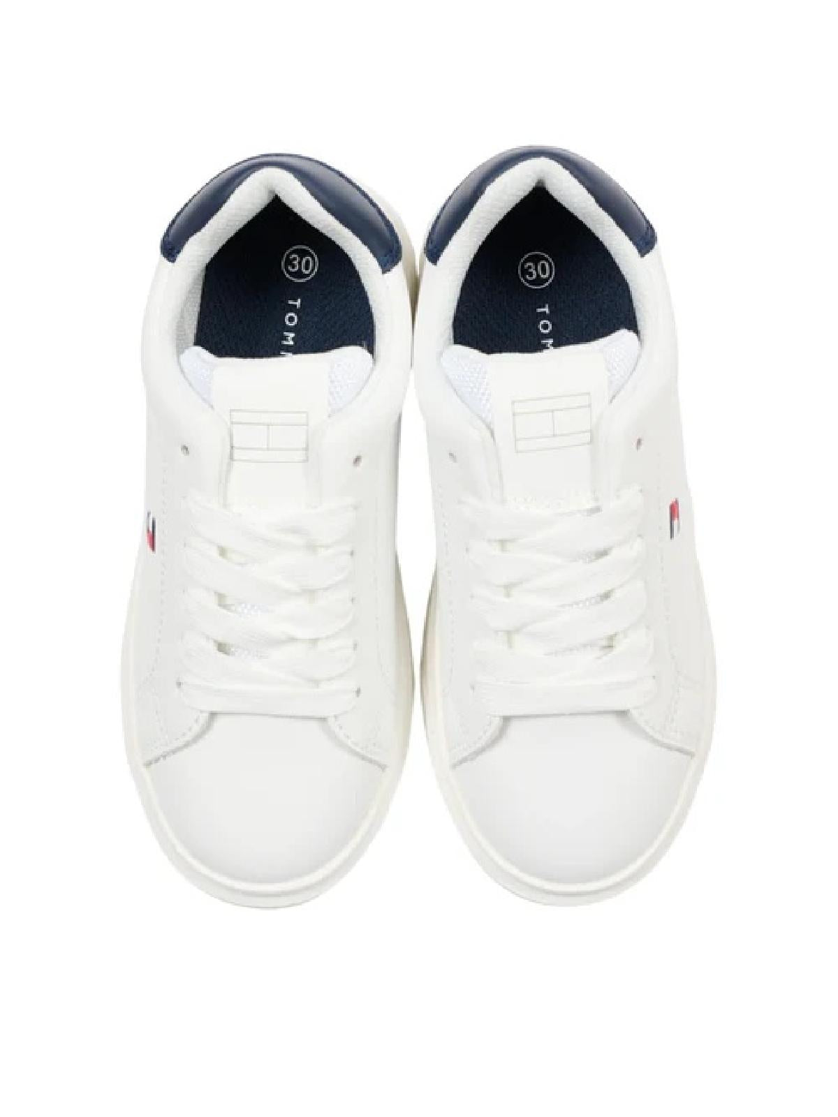 SNEAKER BASSA ALLACCIATA BIANCO/BLU 