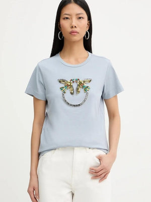PINKO QUENTIN T-SHIRT JERSEY RICAMO