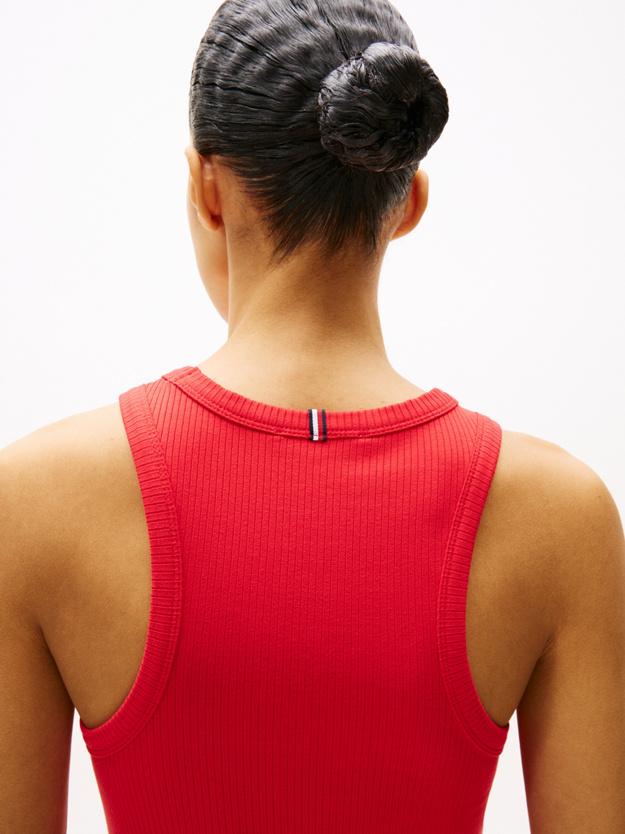 RIB TANK PLEATED DRE WW0WW39342/XLG TOMMY HILFIGER