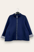 LOVEme Giacca neoprene con zip e interno rigato