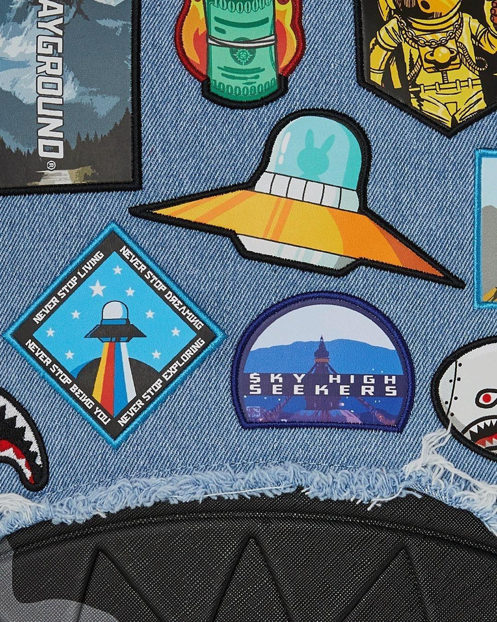 DENIM TEAR 3 AM PATCHES <BR/>BACKPACK 