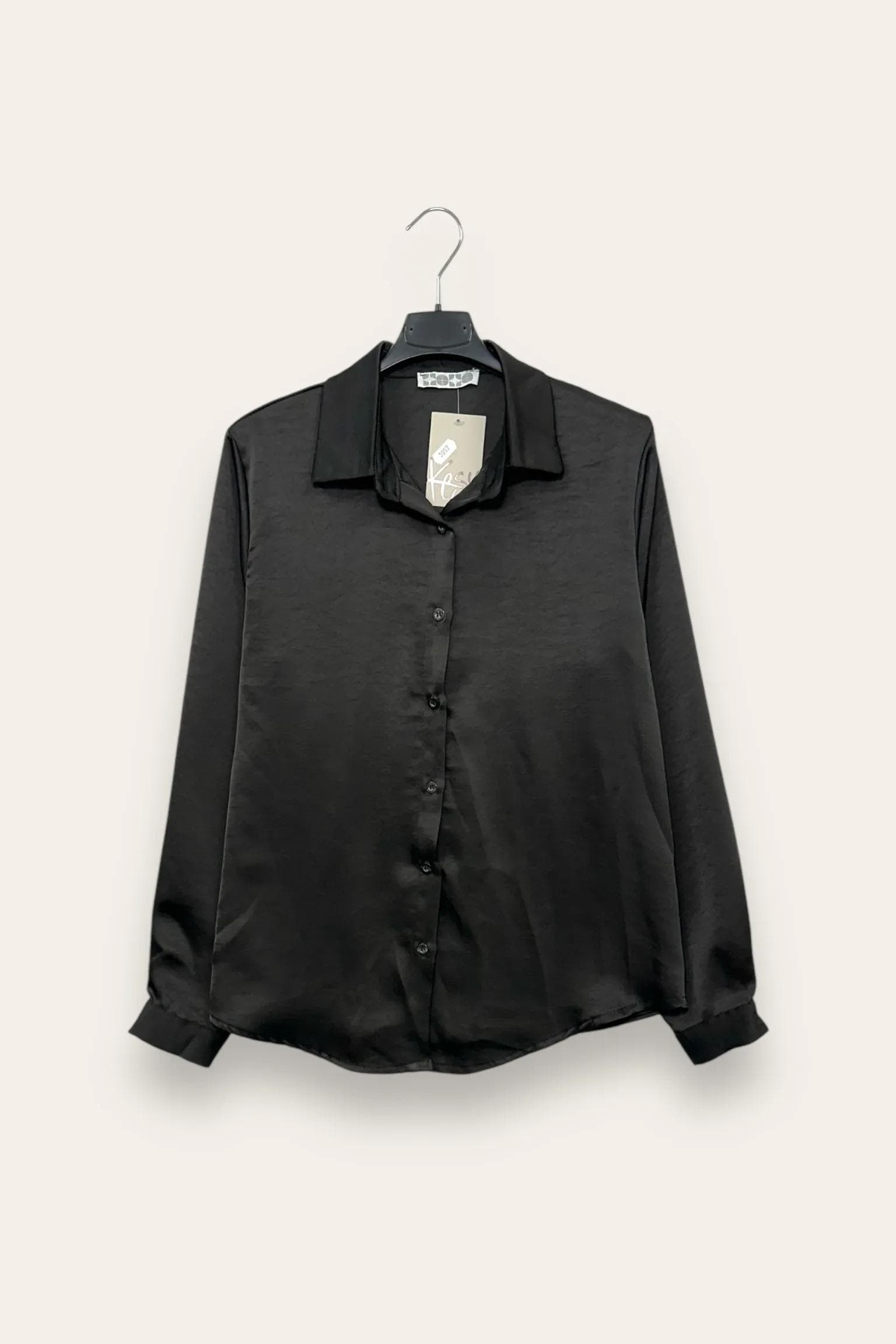Camicia in raso CL-10673-CL-3957/Nero LOVEme