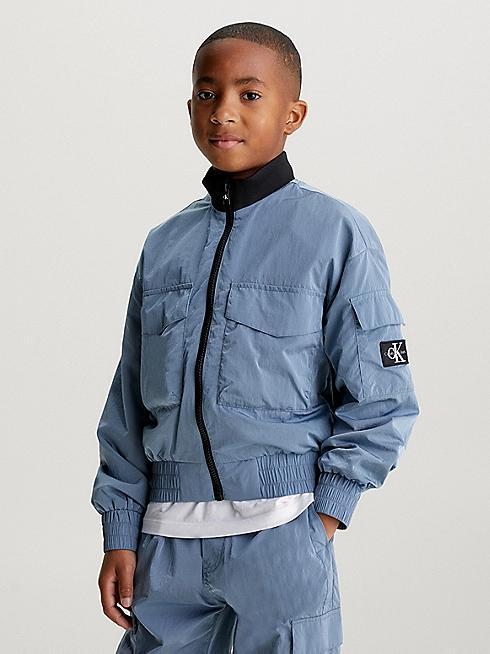 STRUCTURED NYLON ZIPPED BOMBER 