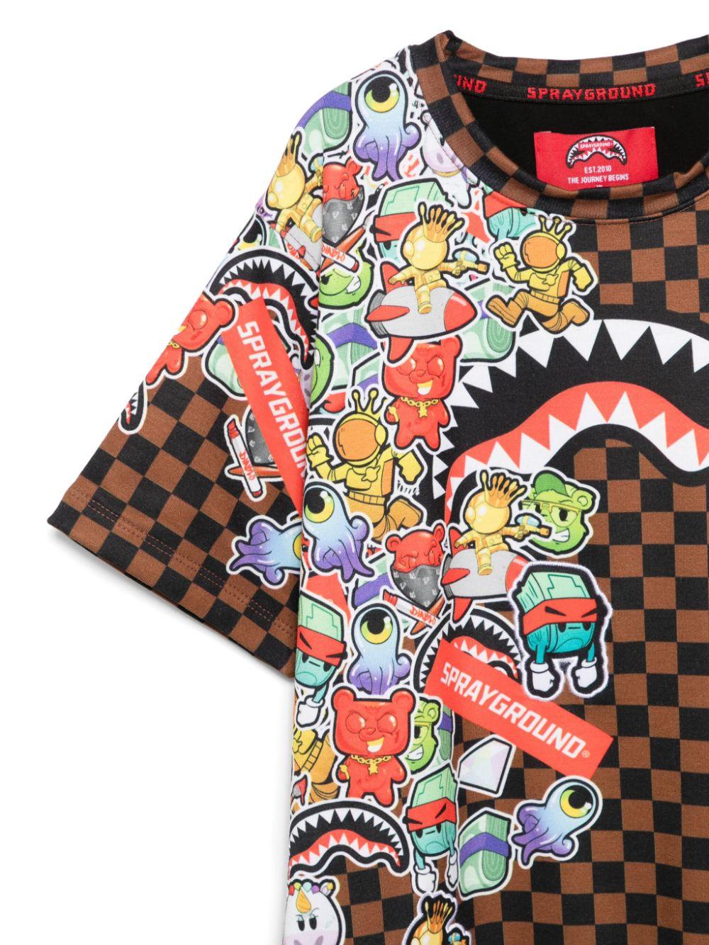 STICKER BOMB T-SHIRT SPY1129/BROWN SPRAYGROUND