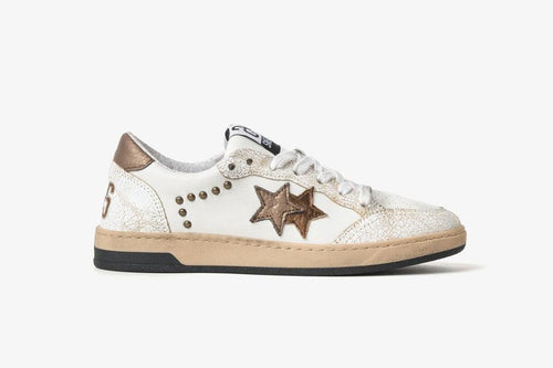 SNEAKERS WEEK STAR BIANCO/BRONZO CON BORCHIE 
