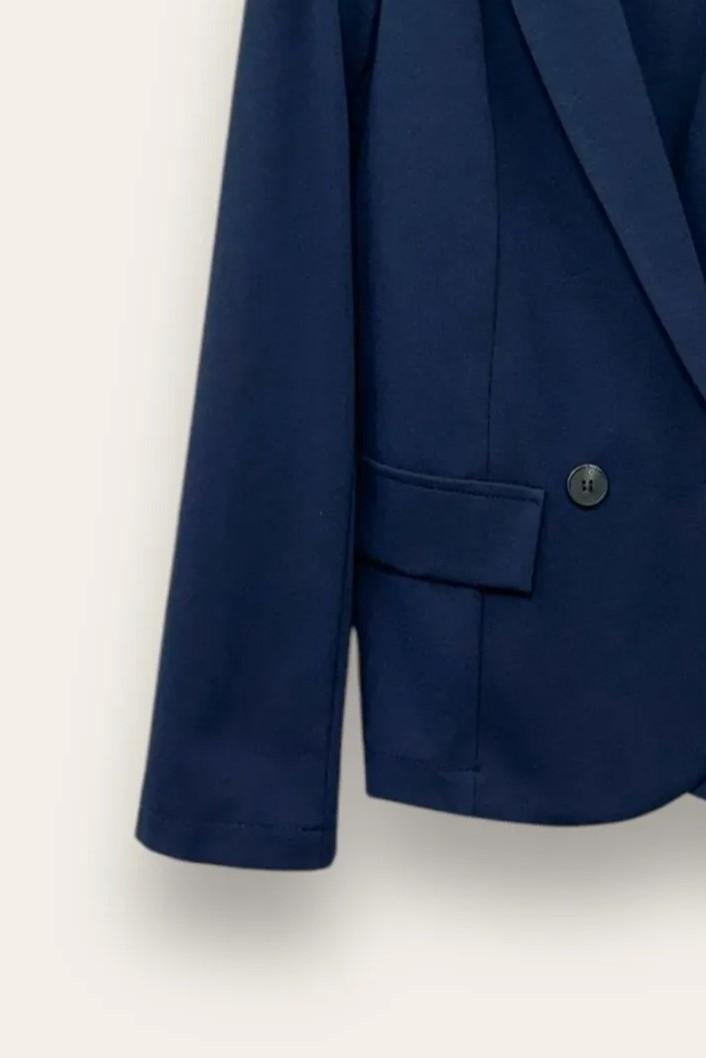 Giacca sciancrata punto milano AM-10663-AM-8050/Blu LOVEme
