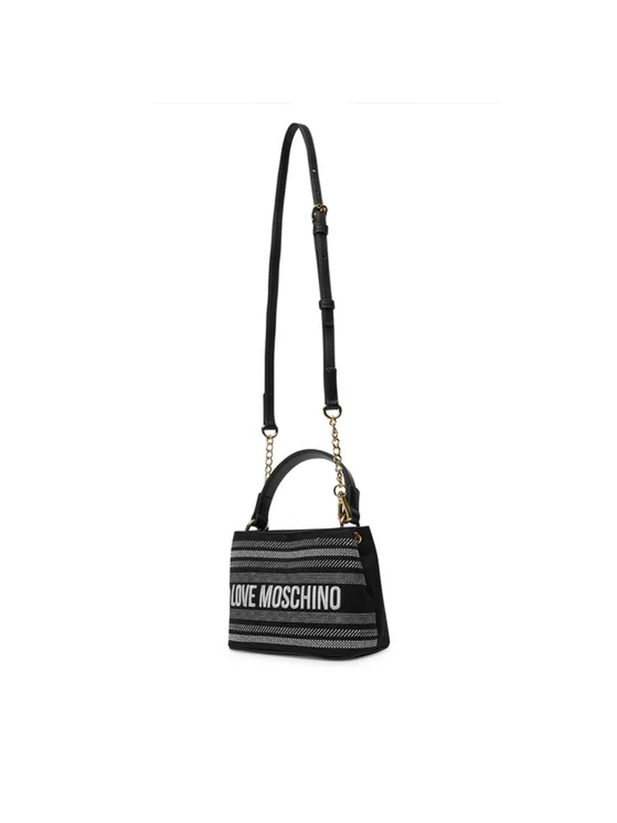 BORSA CANVAS NERO+PU NERO 