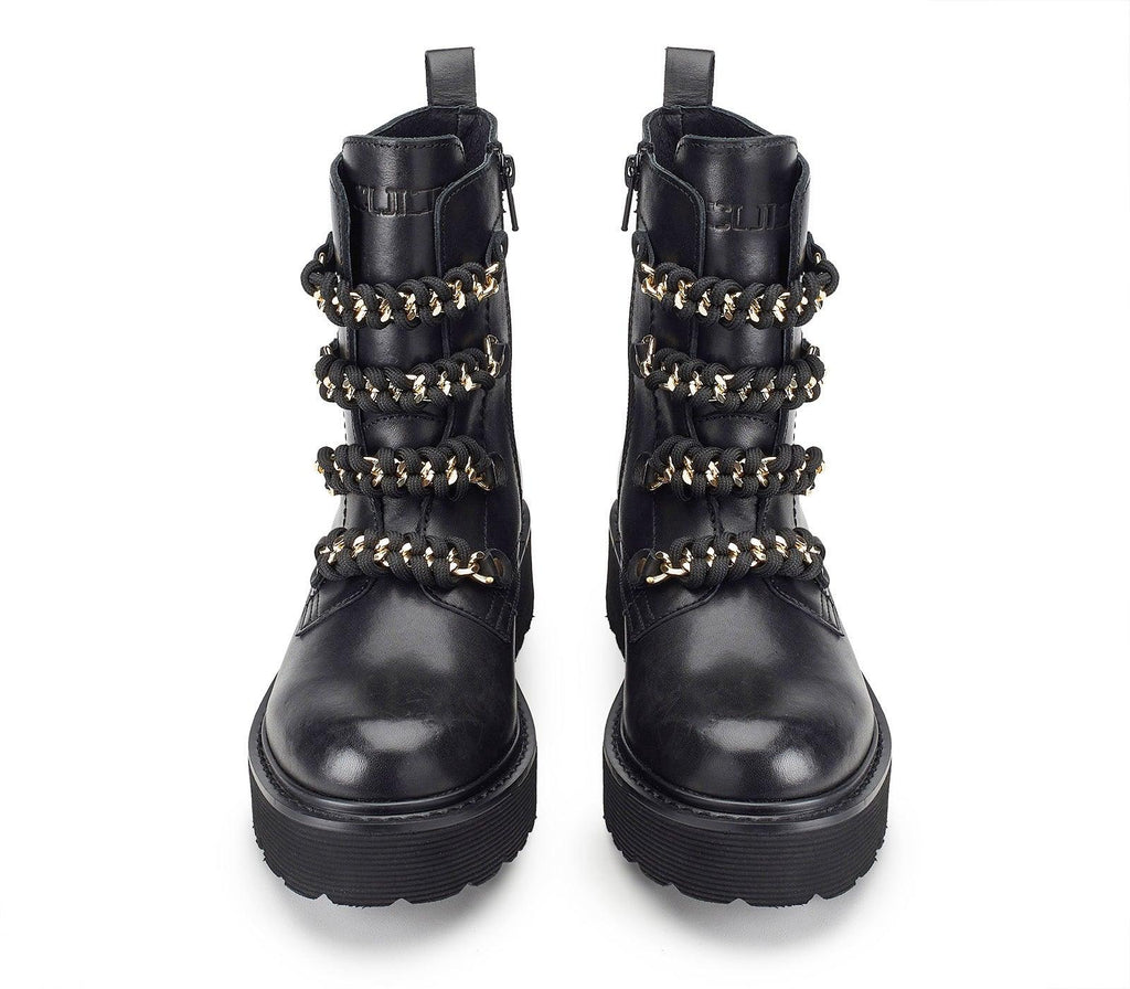 SLASH 4354 MID W LEATHER BLACK W/ WOWEN BAND & CHAIN CLW4354/00 CULT