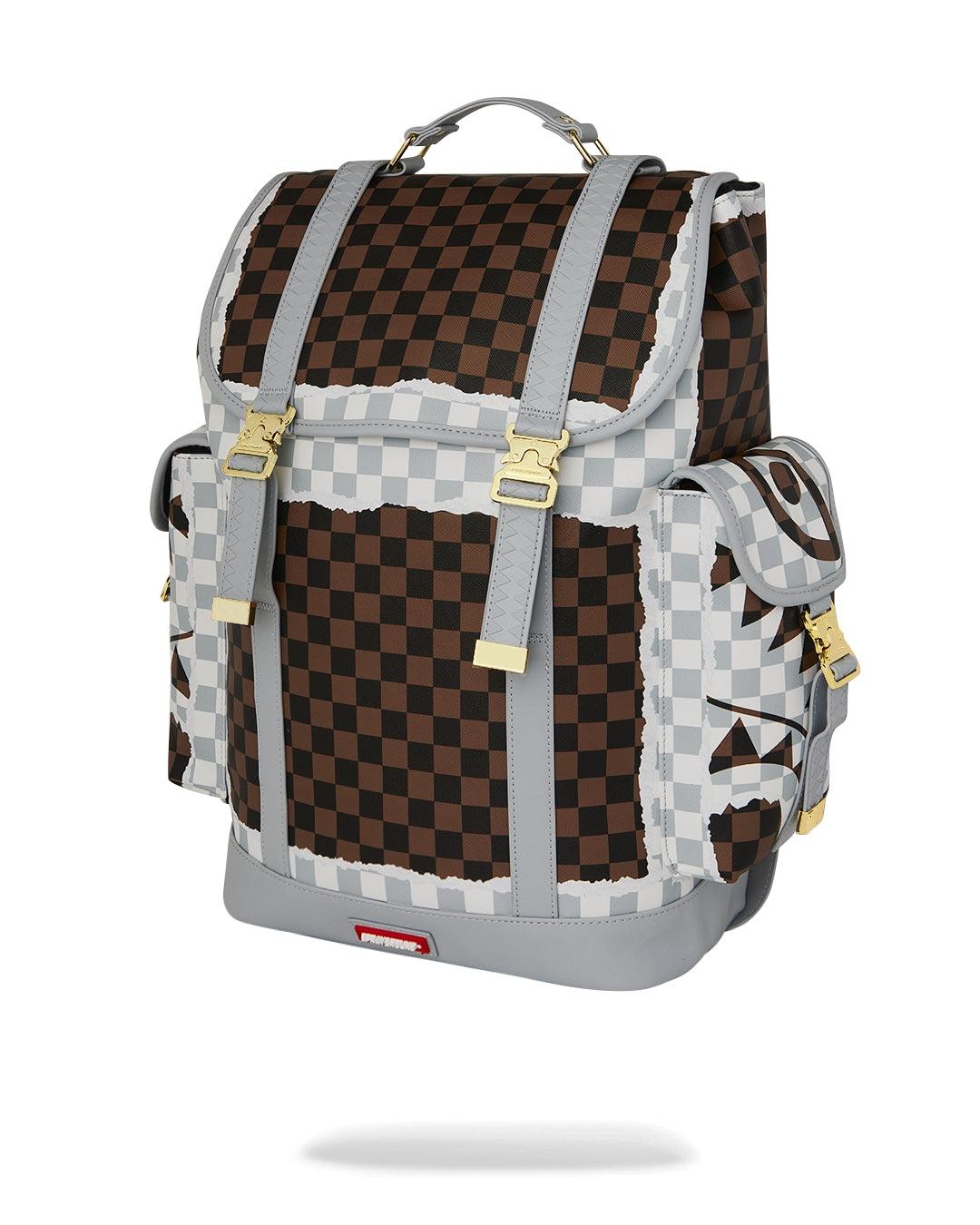 CREAM BROWN TEAR CHECK MONTECARLO 910B8292NSZ/CHECK SPRAYGROUND