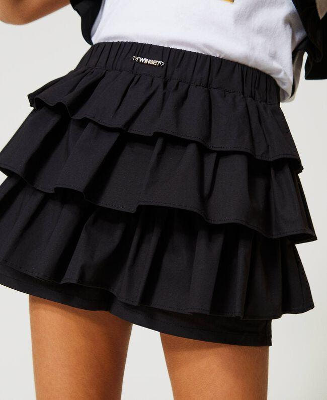 GONNA/PANTALONE IN POPELINE CON BALZE 