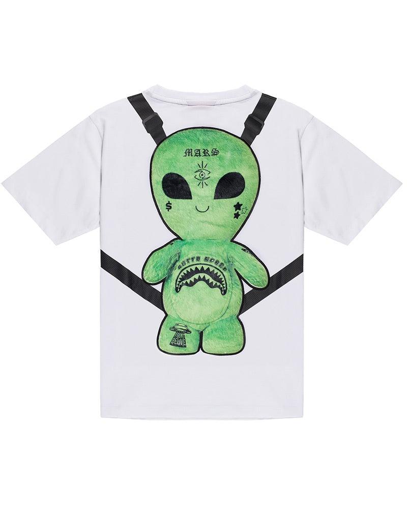ALIEN PLUSH BACKPACK T-SHIRT SPY1332/WHITE SPRAYGROUND