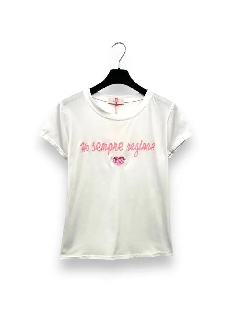 T-shirt con ricamo "ho sempre ragione" 