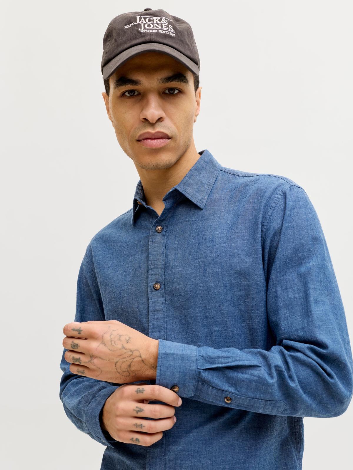 JJESUMMER LINEN BLEND SHIRT L/S SN 