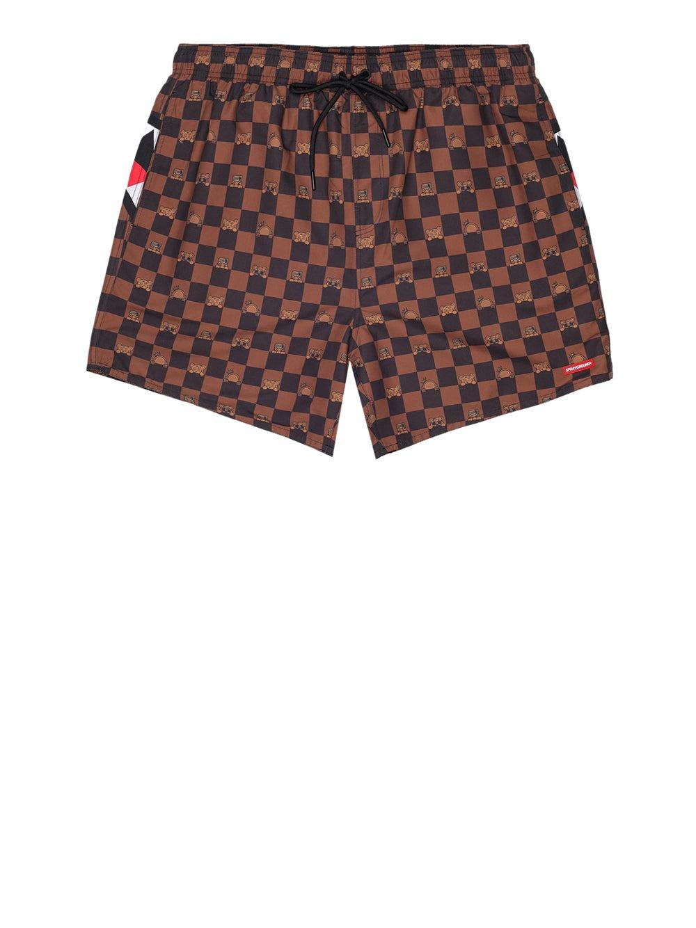 PEEKING CHARACTER CHECK SWIM 910SWM2031/BROWN SPRAYGROUND