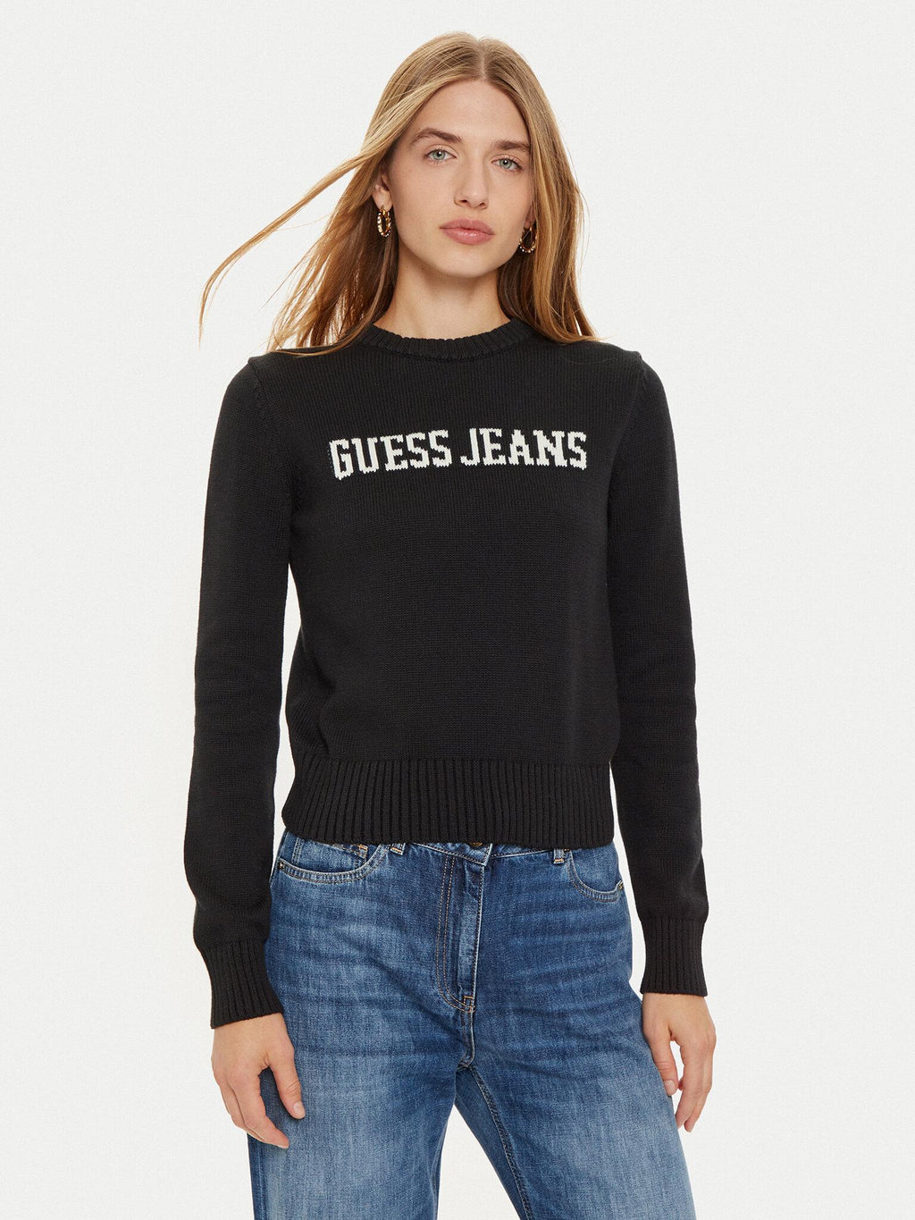 GJ LS CN GUESS J INTARSIA SWTR W4BR10Z3HM1/JBLK GUESS