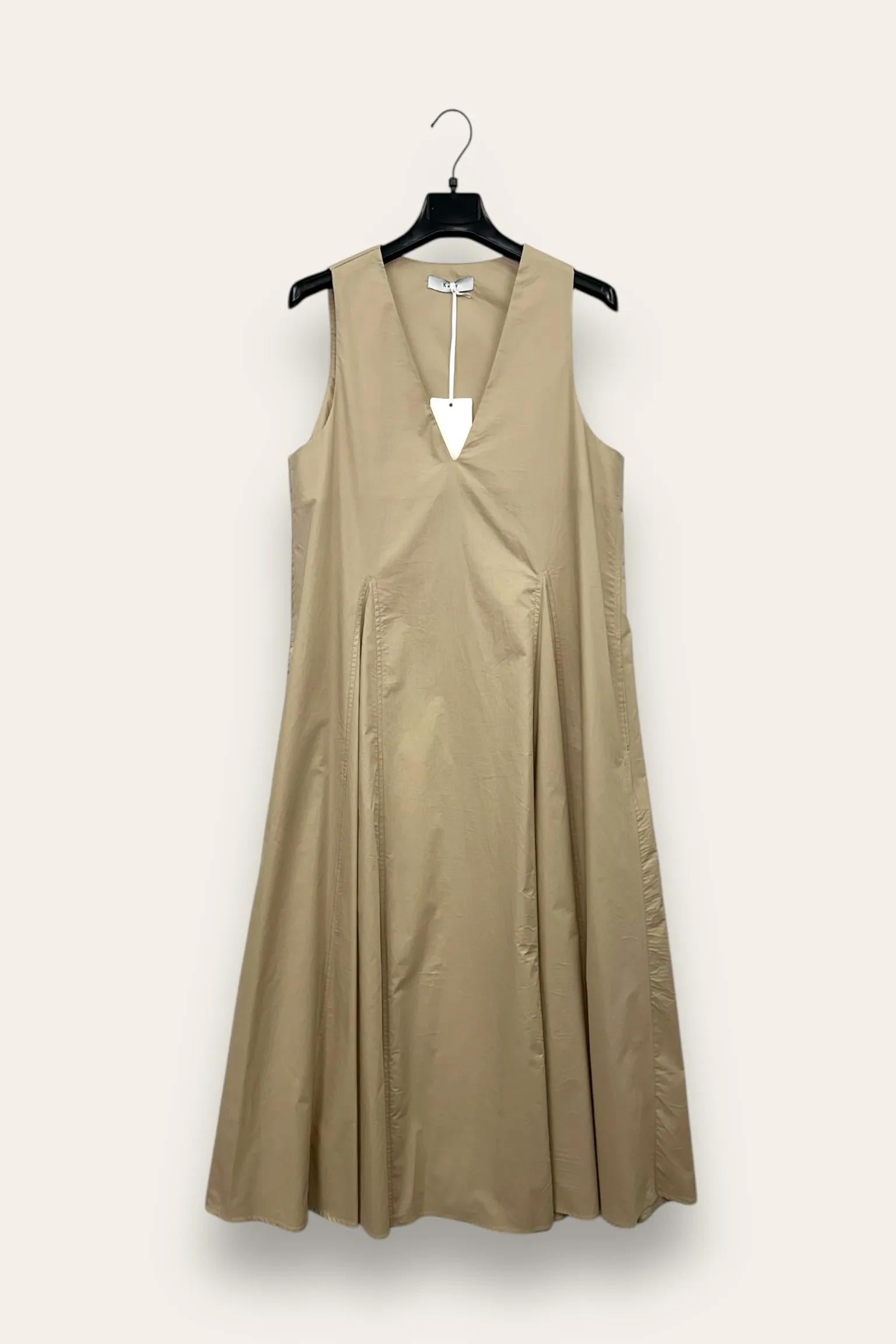 Abito lungo scollo V FA-12662/Beige LOVEme