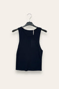 Ribbed crew neck tank top