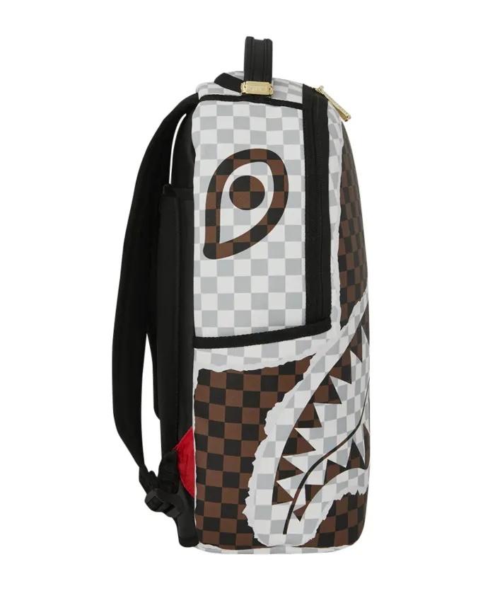 CREAM BROWN TEAR CHECK BACKPACK 910B8290NSZ/CREAM SPRAYGROUND