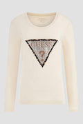 GUESS LS CN LEO TRIANGLE TEE