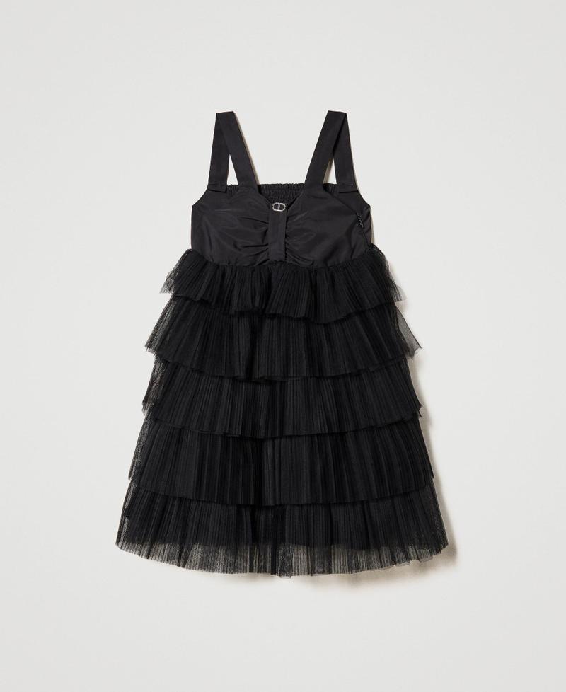 ABITO CORTO A BALZE IN TULLE CON CORPINO IN TAF 