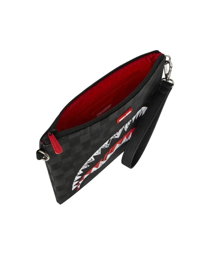 SCRIBBLE SHARK CROSSOVER CLUTCH 910B8229NSZ/CHECK SPRAYGROUND
