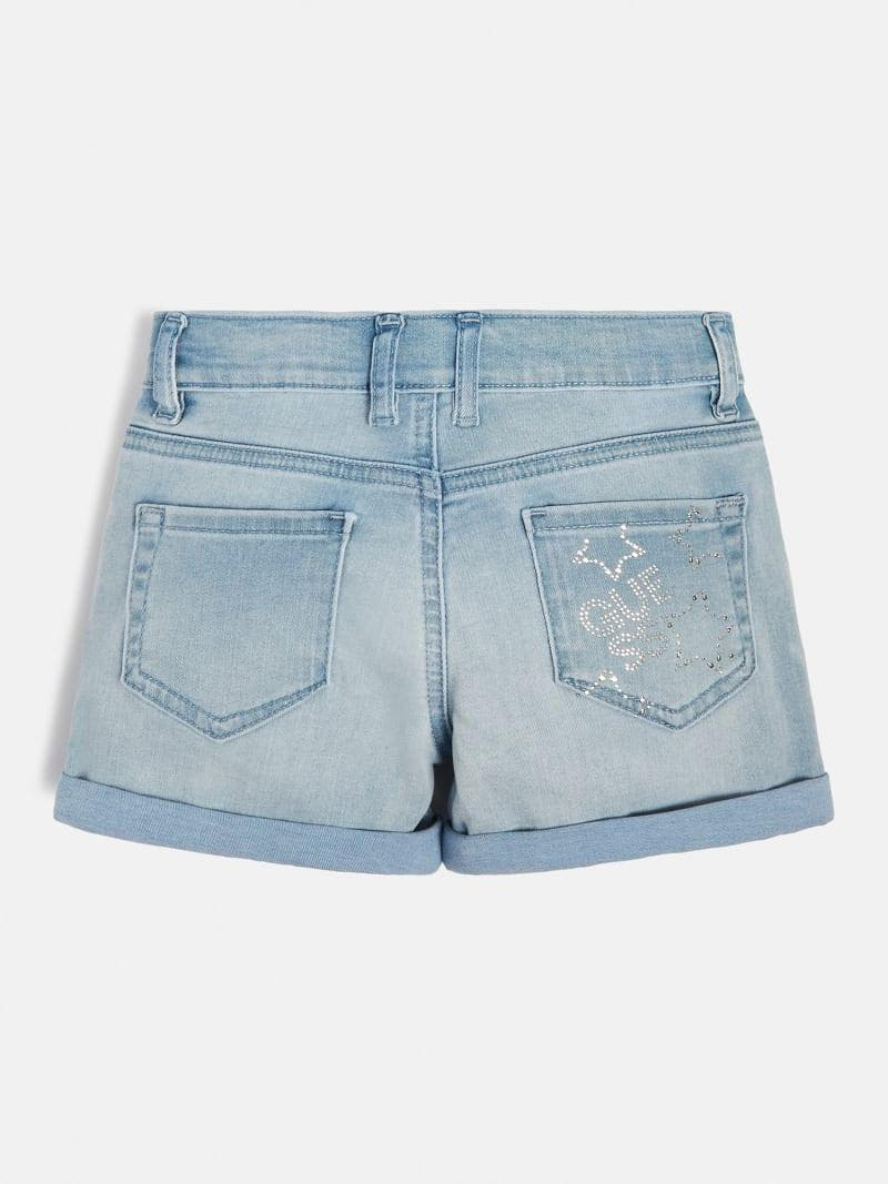 DENIM SHORTS W/STRASS AT BACK 