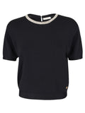 YES ZEE MAGLIA DONNA GIROCOLLO CON APPLICAZIONI GIOELLO
