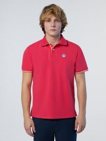 POLO SHORT SLEEVE W/STRIPED ON PLACKET 