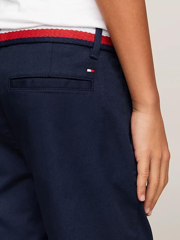 WOVEN BELTED SHORTS 