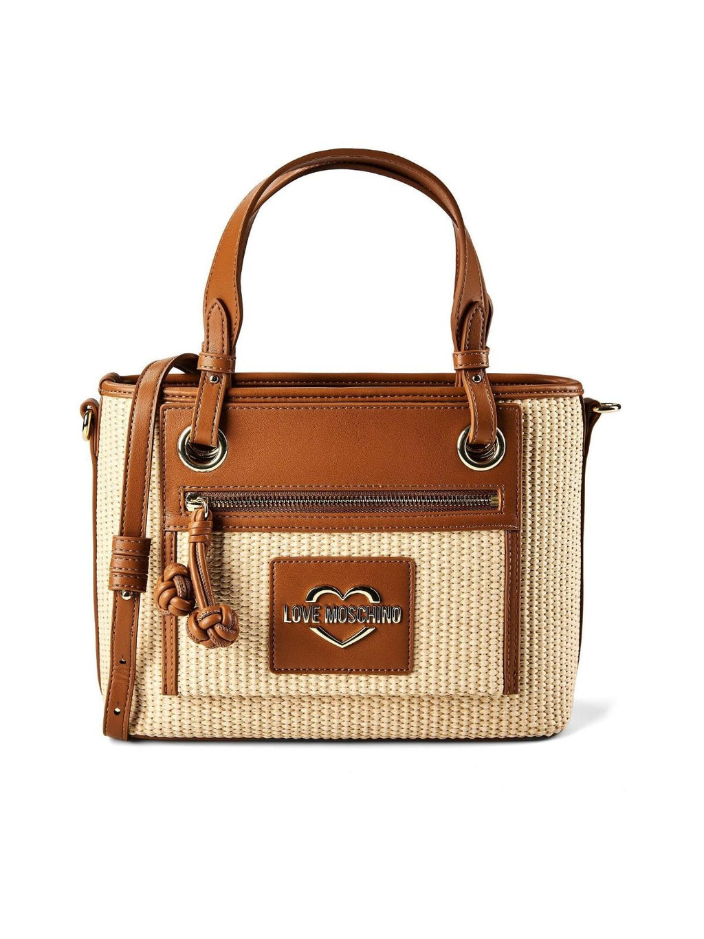 BORSA STRAW+PU CUOIO 