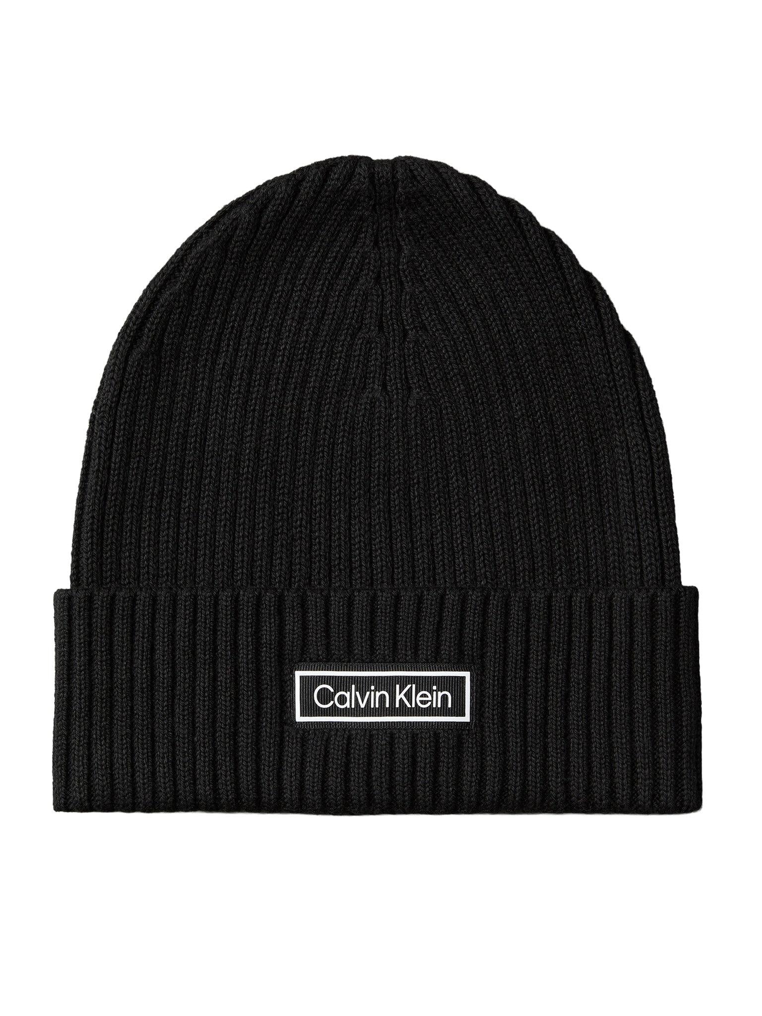 PATCH CHUNKY RIB COTTON BEANIE LV04D8053G/UB1 CALVIN KLEIN
