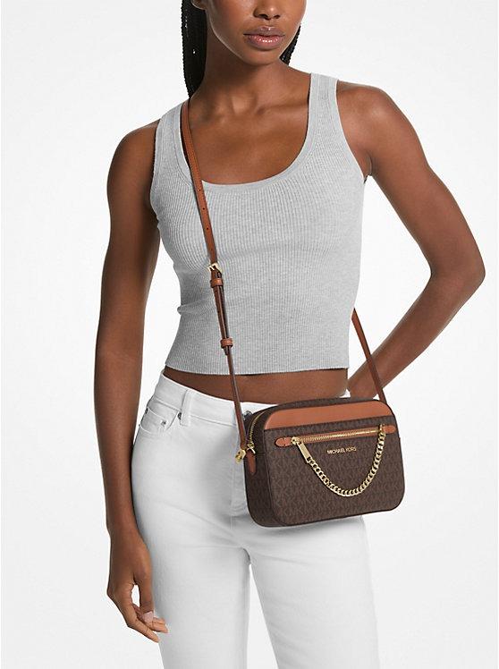 LG EW ZP CHAIN XBODY LEATHER 35S1GTTC9B/BROWN MICHAEL KORS