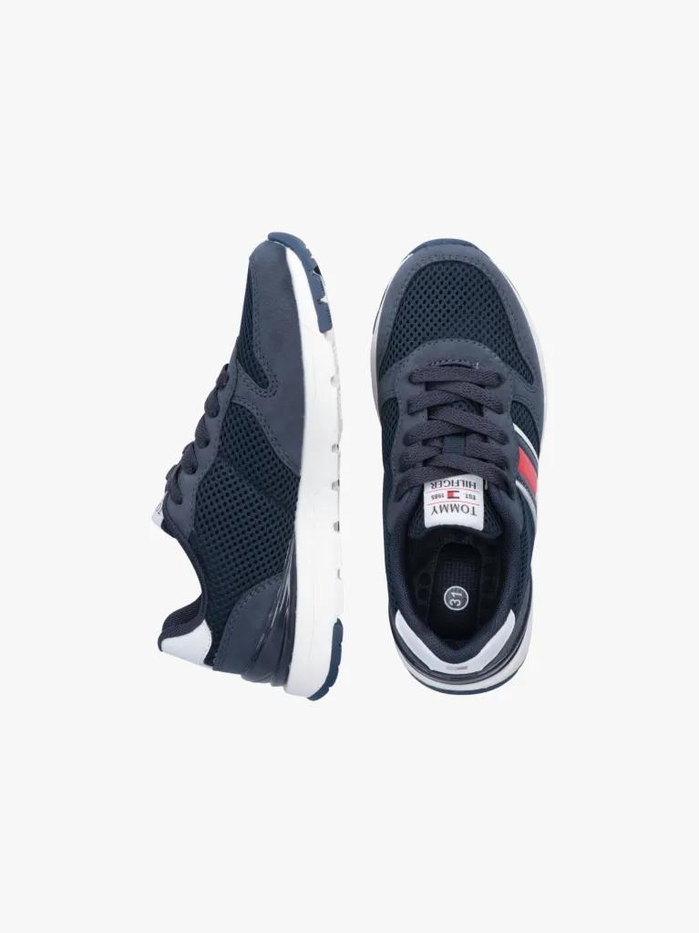 SNEAKER BASSA ALLACCIATA FLAG BLU/BIANCO 