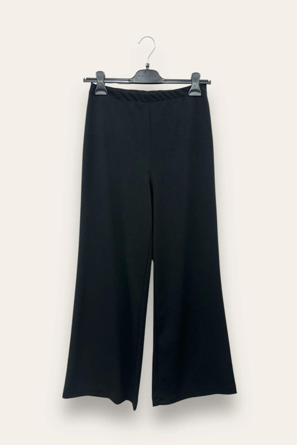 Pantalone a palazzo in crepe, zip sul fianco 