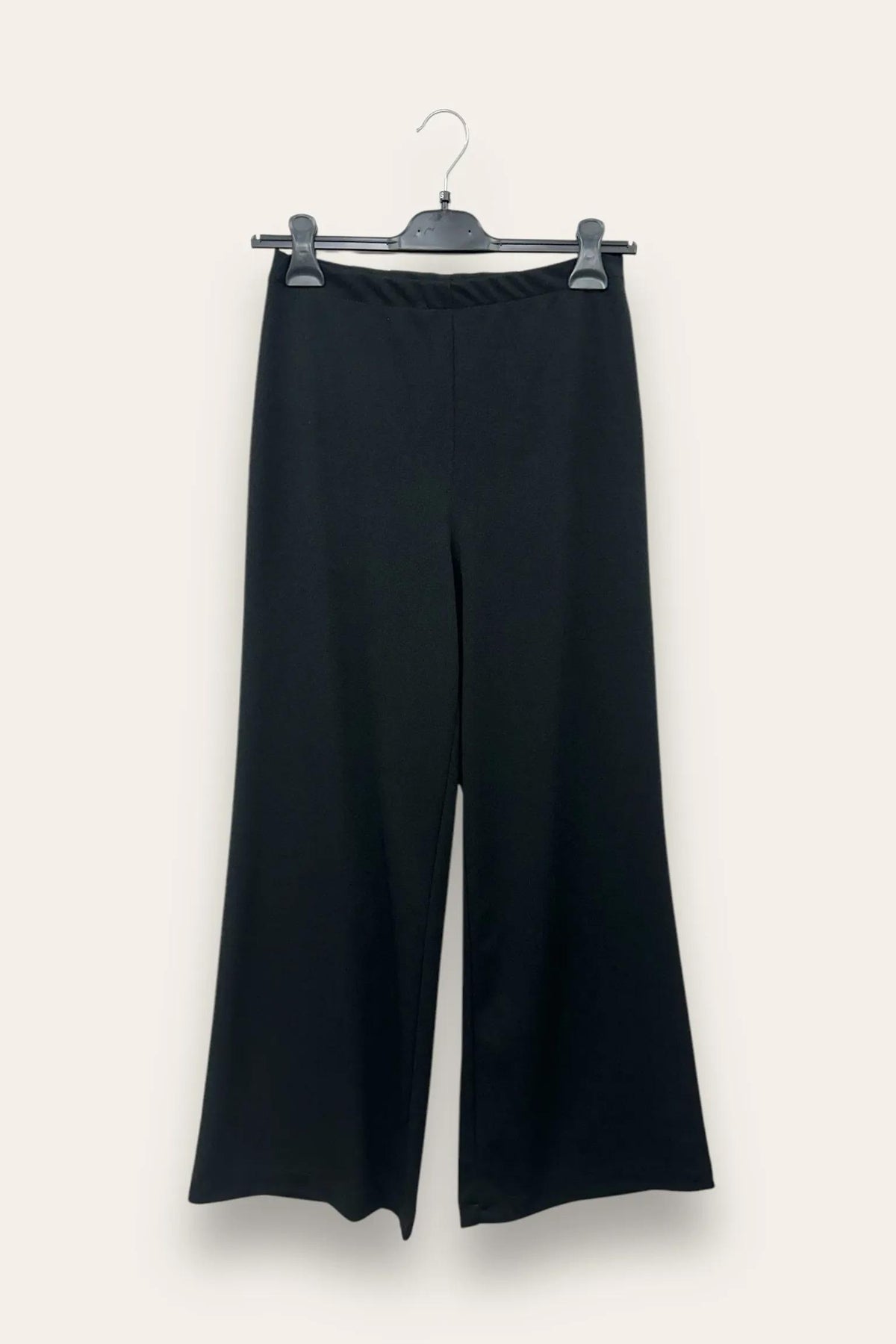 Pantalone a palazzo in crepe, zip sul fianco 
