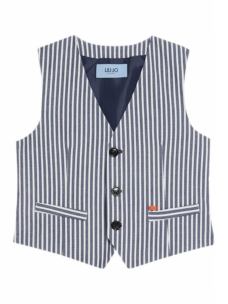 GILET SEERSUCKER RIGHE 