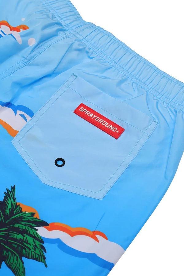 CAMO KAWA VICE SWIM TRUNKS<BR/>BLUE 